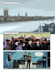 Une planche de la série Les Beatles à Paris