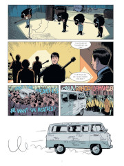 Une planche de la série Les Beatles à Paris